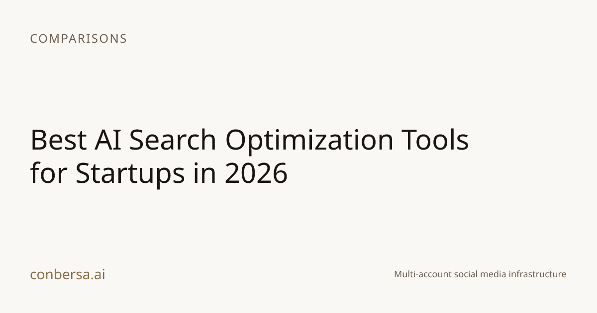 Best AI Search Optimization Tools for Startups in 2026 | Conbersa