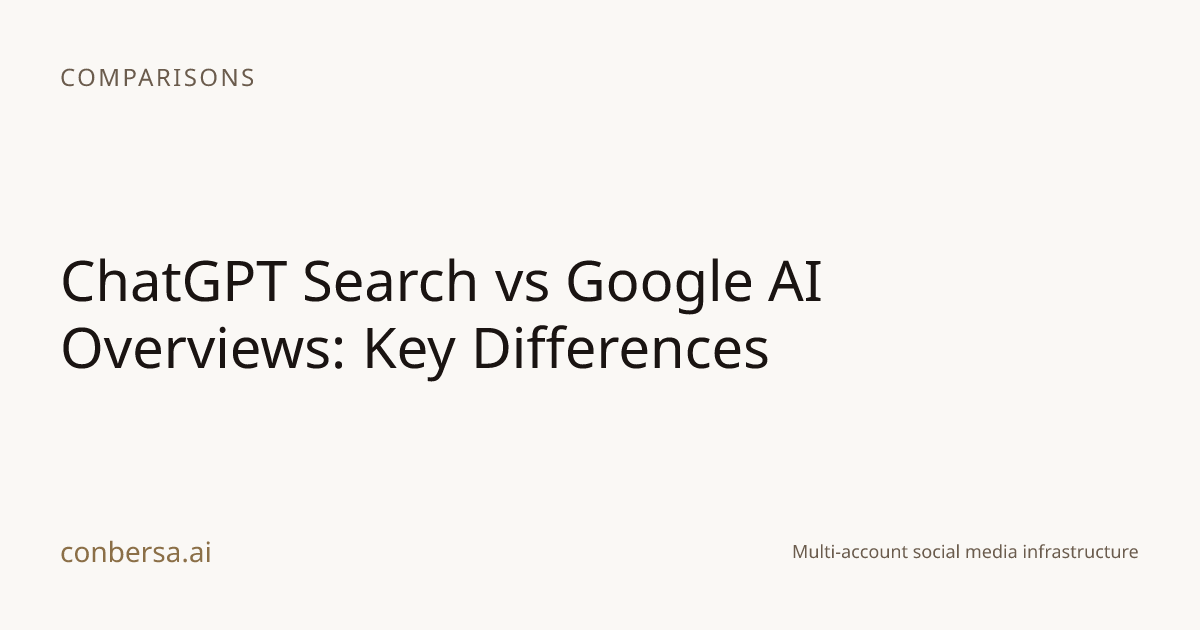 ChatGPT Search vs Google AI Overviews: Key Differences | Conbersa