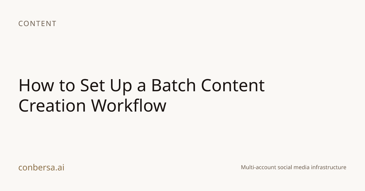 How to Set Up a Batch Content Creation Workflow | Conbersa