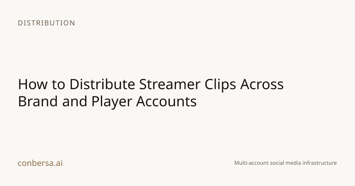 How to Distribute Streamer Clips Across Brand and Player Accounts ...