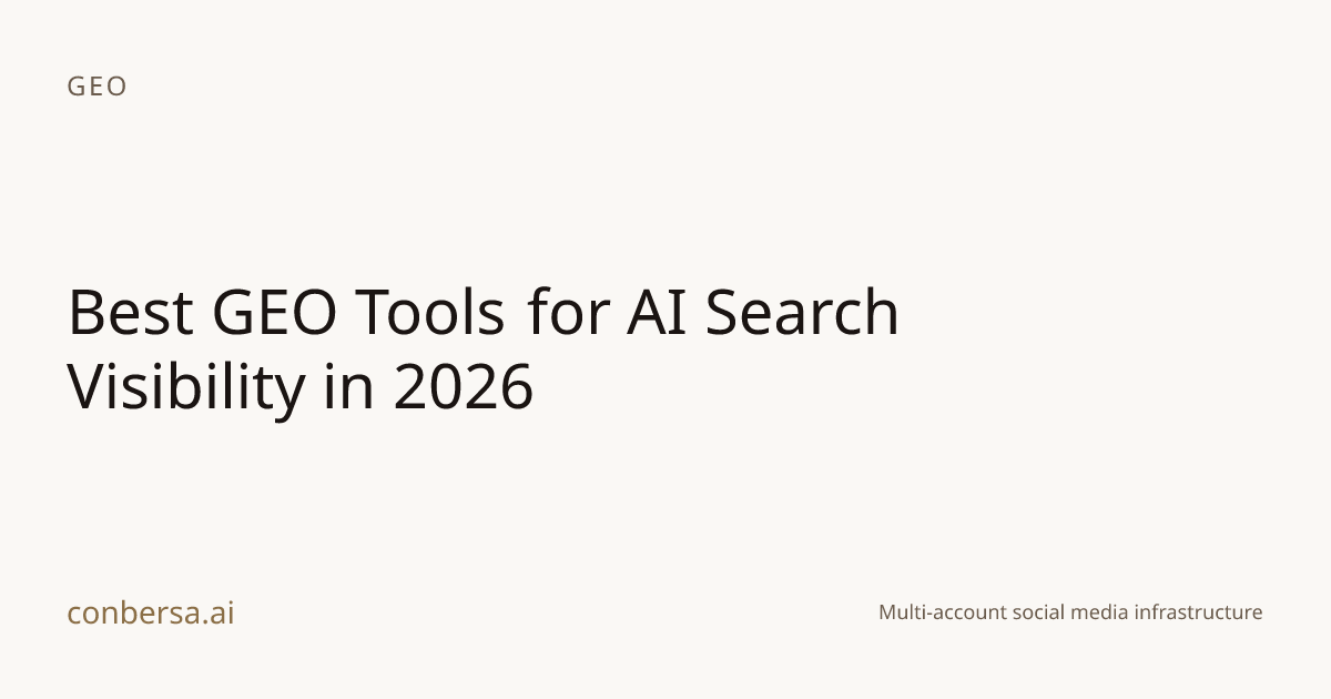 Best GEO Tools for AI Search Visibility in 2026 | Conbersa Blog