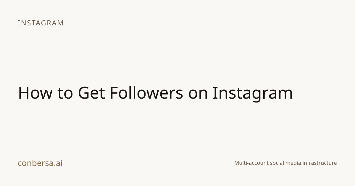 How to Get Followers on Instagram | Conbersa