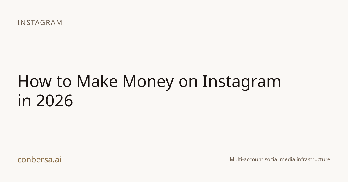 How to Make Money on Instagram in 2026 | Conbersa