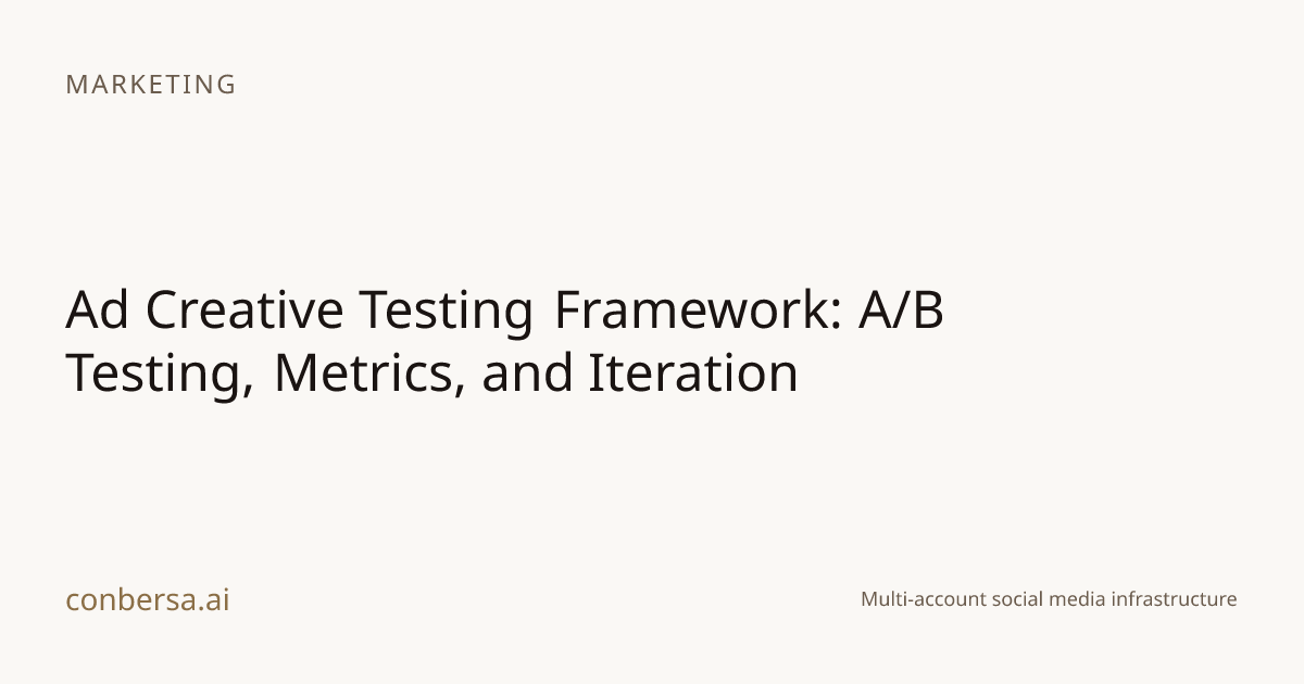 Ad Creative Testing Framework: A/B Testing, Metrics, and Iteration ...