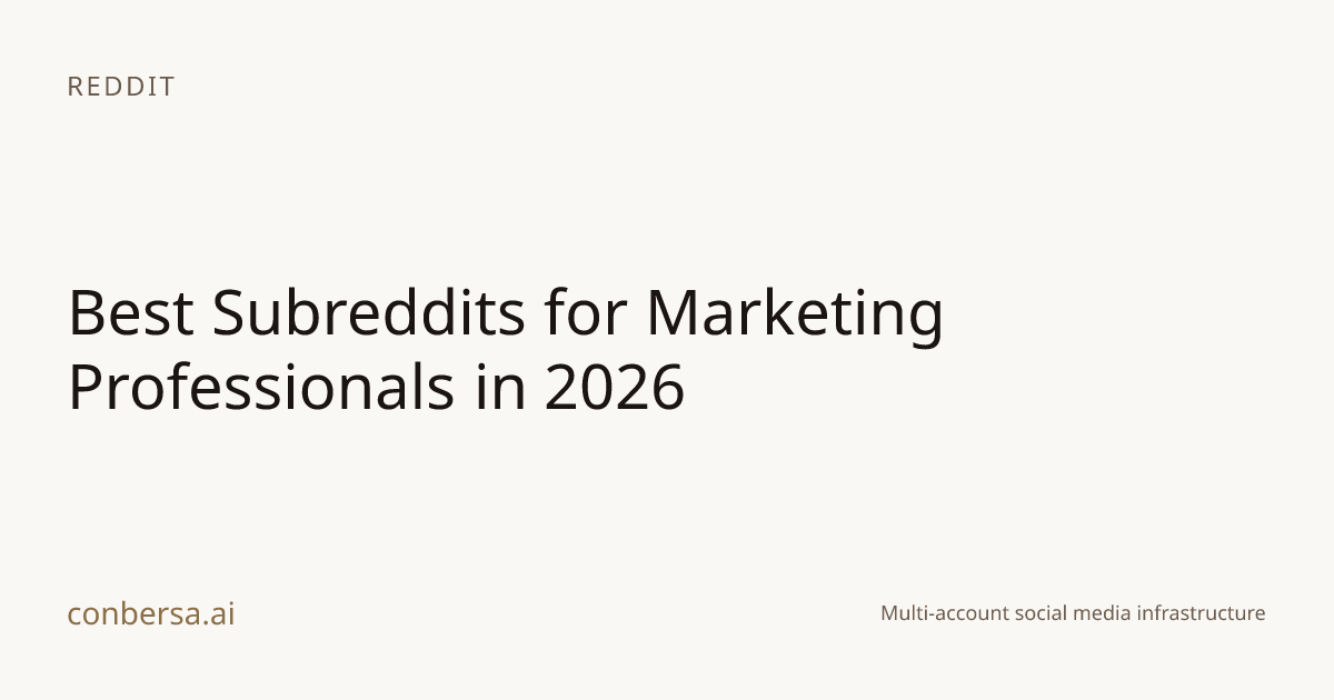 Best Subreddits for Marketing Professionals in 2026 | Conbersa