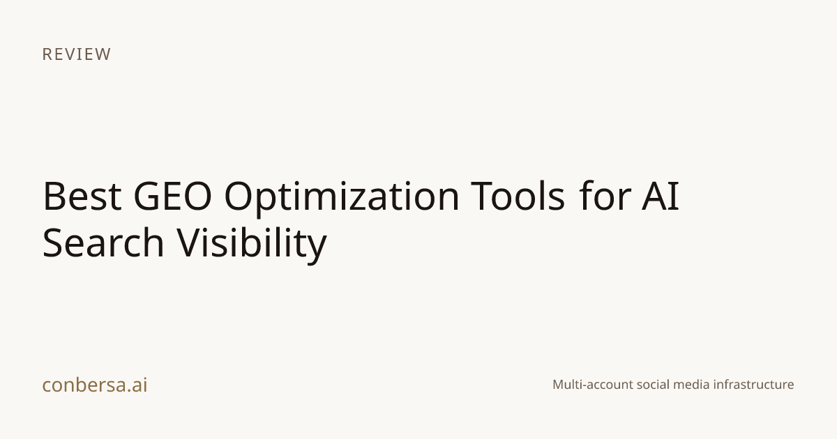 Best GEO Optimization Tools for AI Search Visibility | Conbersa