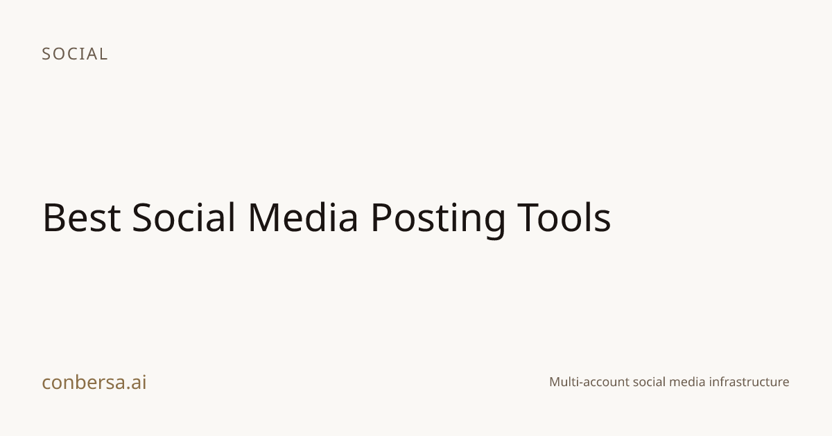 Best Social Media Posting Tools | Conbersa