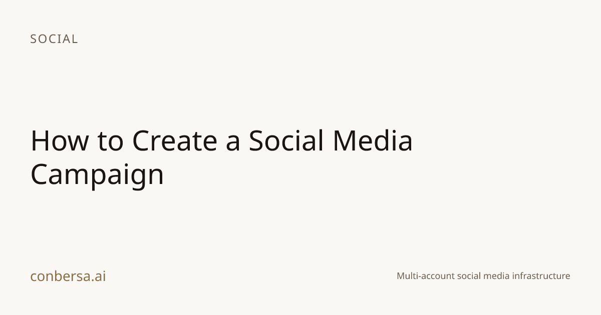 How to Create a Social Media Campaign | Conbersa