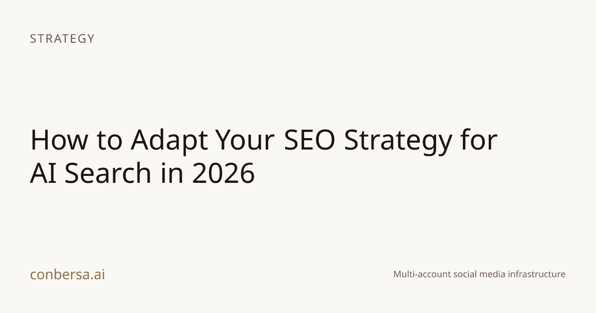 How to Adapt Your SEO Strategy for AI Search in 2026 | Conbersa