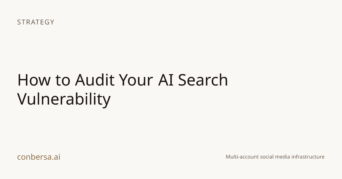 How to Audit Your AI Search Vulnerability | Conbersa