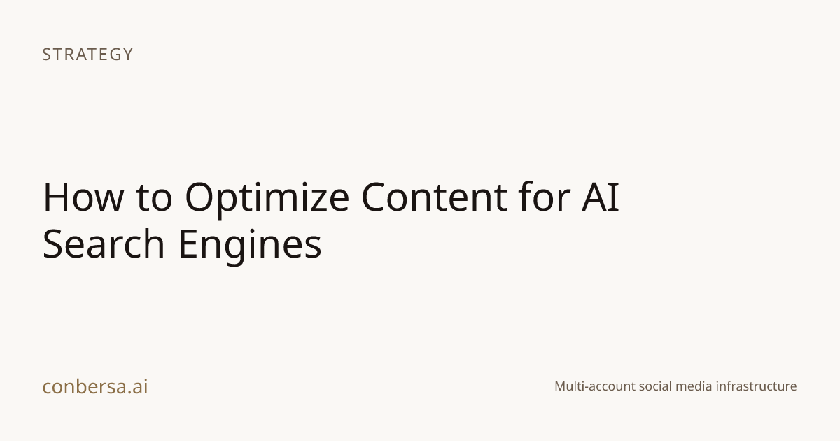 How to Optimize Content for AI Search Engines | Conbersa