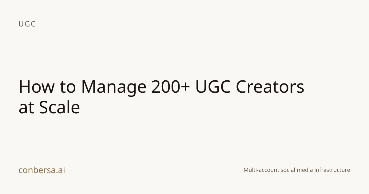 How to Manage 200+ UGC Creators at Scale | Conbersa