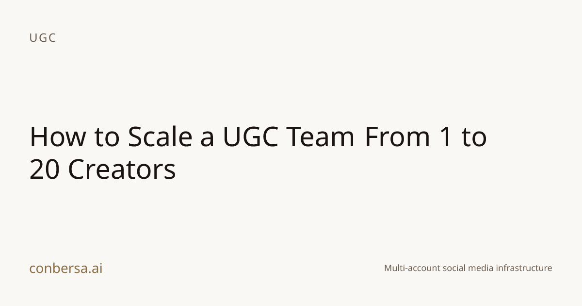 How to Scale a UGC Team From 1 to 20 Creators | Conbersa