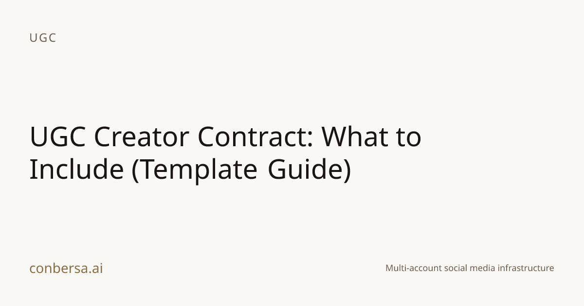 UGC Creator Contract: What to Include (Template Guide) | Conbersa