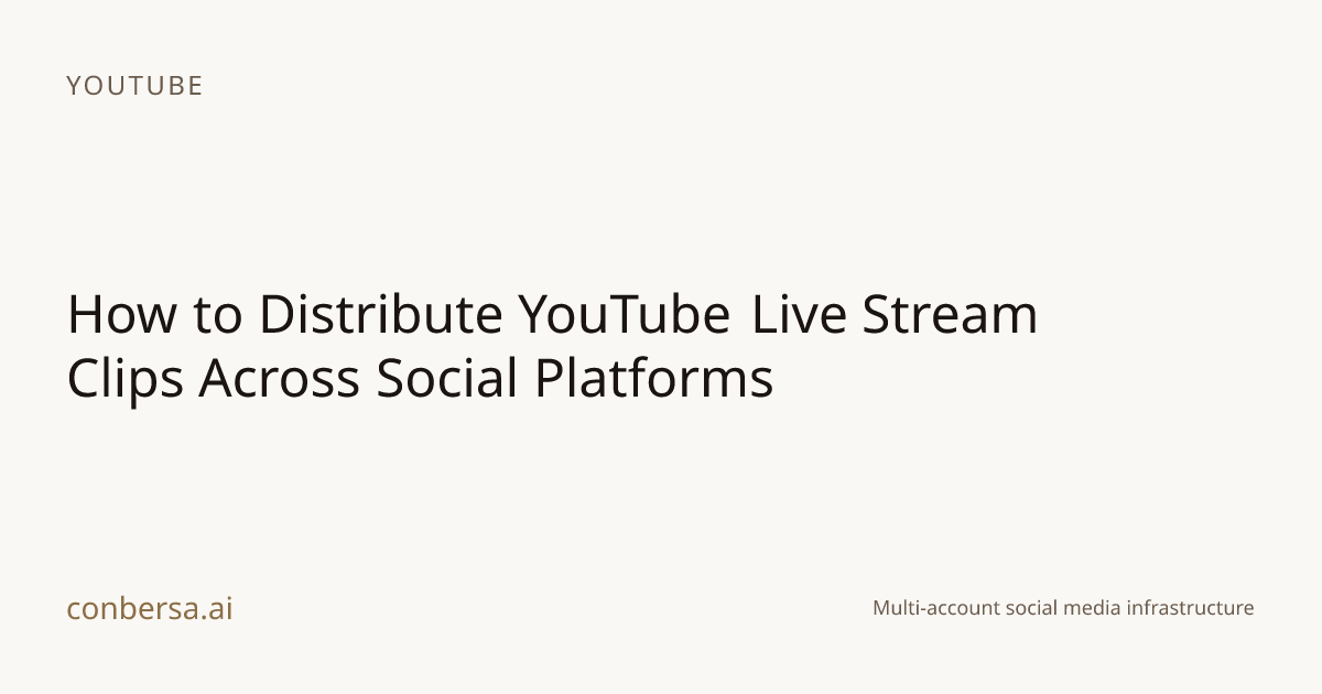 How to Distribute YouTube Live Stream Clips Across Social Platforms ...